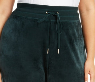 Calvin Klein Women's Plus Size Velour Wide-Leg Pants Blue Size 2X