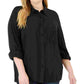 Michael Kors Women's Plus Swiss Dot Button-Down Top Black Size 1X