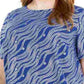 Michael Kors Women's Plus Size Printed Split-Back Top Blue Size 3X