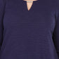 NY Collection Women's Rounded Hem Tunic Blue Size 1X