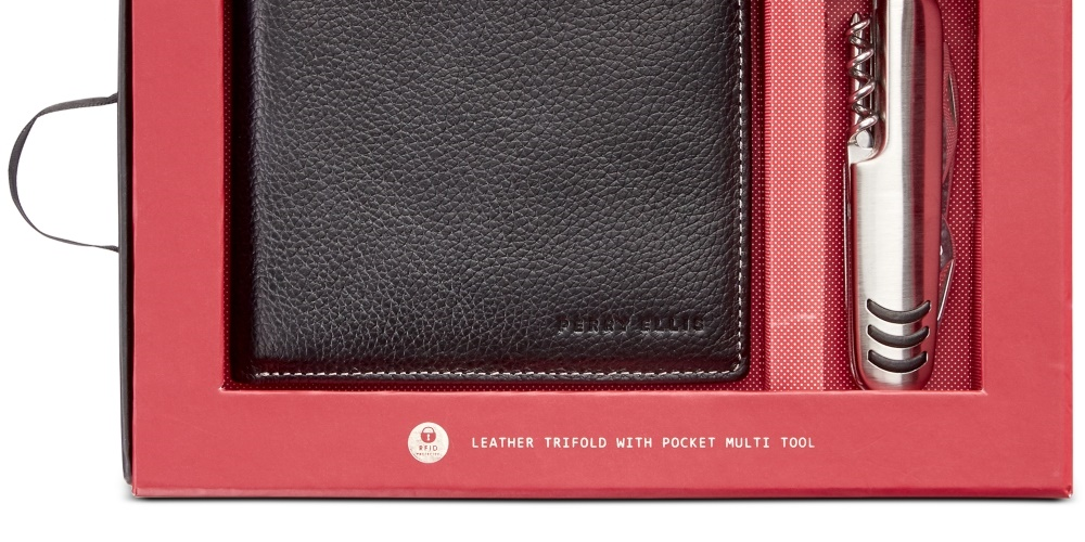 Perry Ellis Men's Pebble Passcase Black Size Regular