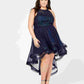 Say Yes To The Prom Women's Trendy Plus Size Embellished High-Low Dress Blue Size 24