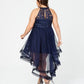 Say Yes To The Prom Women's Trendy Plus Size Embellished High-Low Dress Blue Size 24