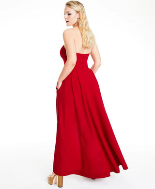 Speechless Juniors' Strapless High-Low Dress Red Size 3
