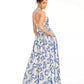 Speechless Juniors' Metallic Floral Brocade Halter Gown Blue Size 9