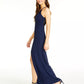 Speechless Juniors' Cutout Glitter Lace-Back Gown Blue Size 15