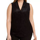 Calvin Klein Women's Leopard Print Top Black Size 1X