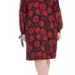 Tommy Hilfiger Women's Floral Long Sleeve Jewel Neck Below Dress Black Size 14W