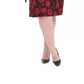 Tommy Hilfiger Women's Floral Long Sleeve Jewel Neck Below Dress Black Size 14W