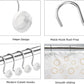 Set of 12 Rust Resistant Shower Curtain Hooks - 6 Designs!