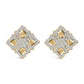 18K Yellow Gold Diamond 5 1/5 Cttw Geometric Cluster Stud Earrings