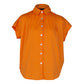 Womens Gather Collar Shirt in Orange – Stylish Gathered Blouse