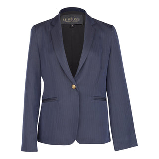Navy Peak-Lapels Single-Breasted Blazer – Women’s Tailored Jacket