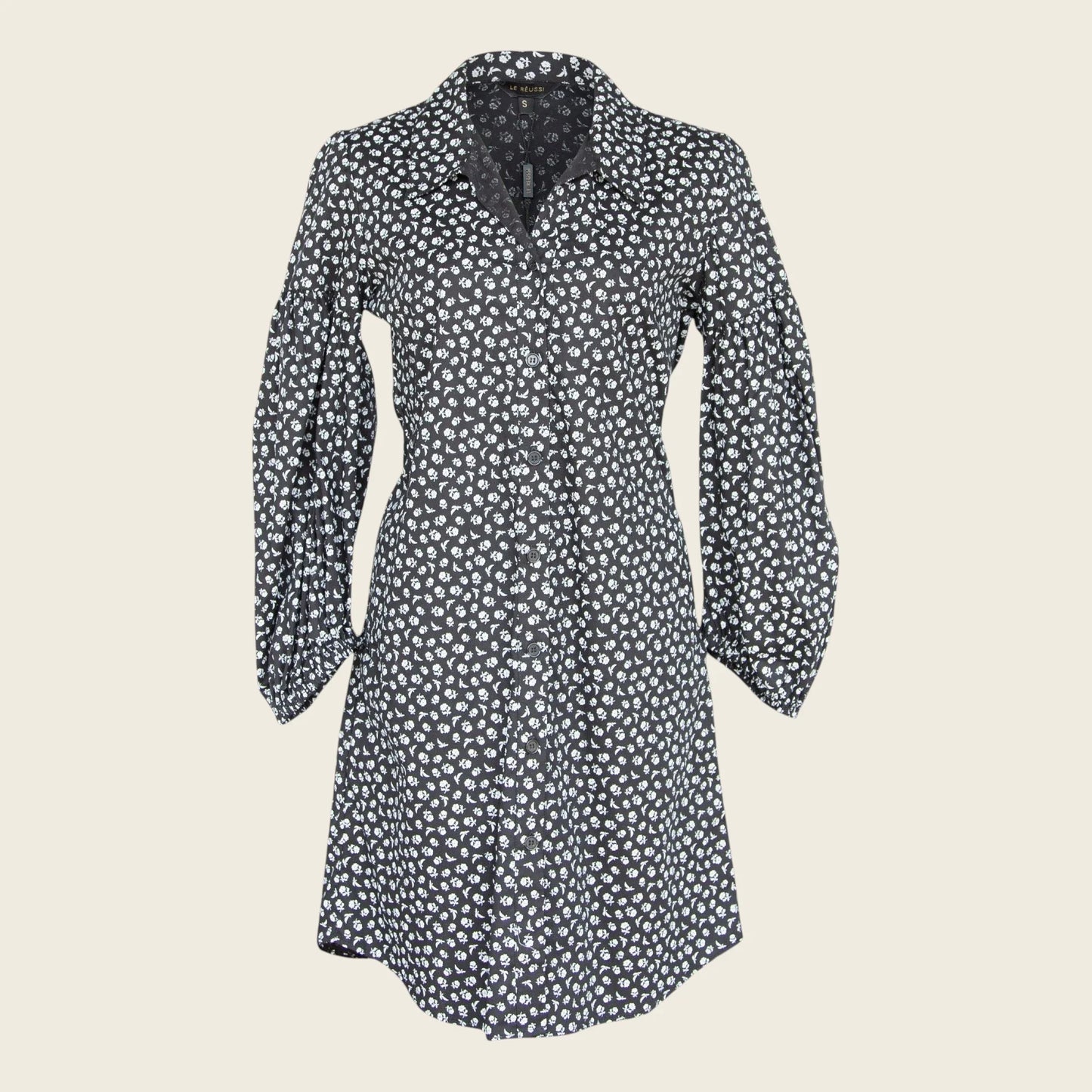 Black Floral Dress in Italian Cotton – Elegant Summer Dress