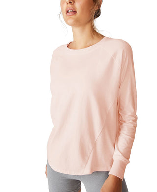 Cotton On Women's Active Rib Long Sleeve Top Pink Size Medium