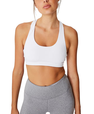 Cotton On Women's Strappy Sports Crop Bra White Size Small