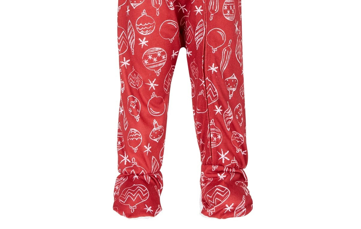 Family Pajamas Matching Baby Ornament Print Red Size 18 Months