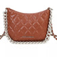 French Connection Eliza Diamond Quilted Metallic Chain Crossbody