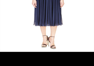 Michael Michael Kors Pleated Midi Dress Blue