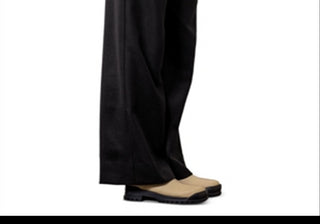 Moon River Layered Waistband Pants Black