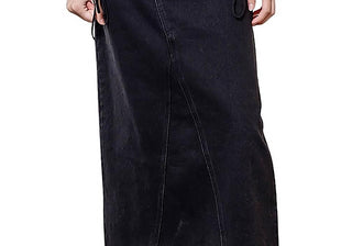 Moon River Cotton Studded Midi Skirt Black