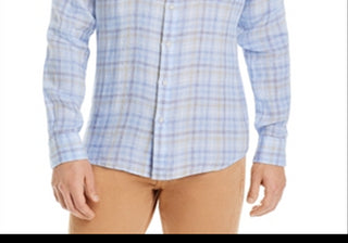 Peter Millar Regular Fit Beachwood Linen Shirt Blue Size L