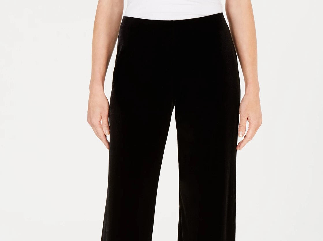 Alfani Women's Velvet Wide-Leg Pants Black Size XX Large