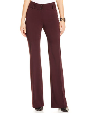 Alfani Women's Curvy-Fit Slimming Bootcut Pants Regular Short & Long Lengths Wine Size 4