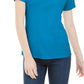 Karen Scott Women's Petite Cotton Scoop-Neck Top Blue Size Petite