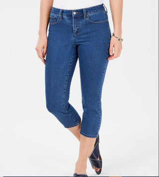Charter Club Women's Tummy Control Bristol Capri Jeans Blue Size 6