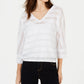 INC International Concepts Women's Illusion-Detail Hoodie White Size Medium