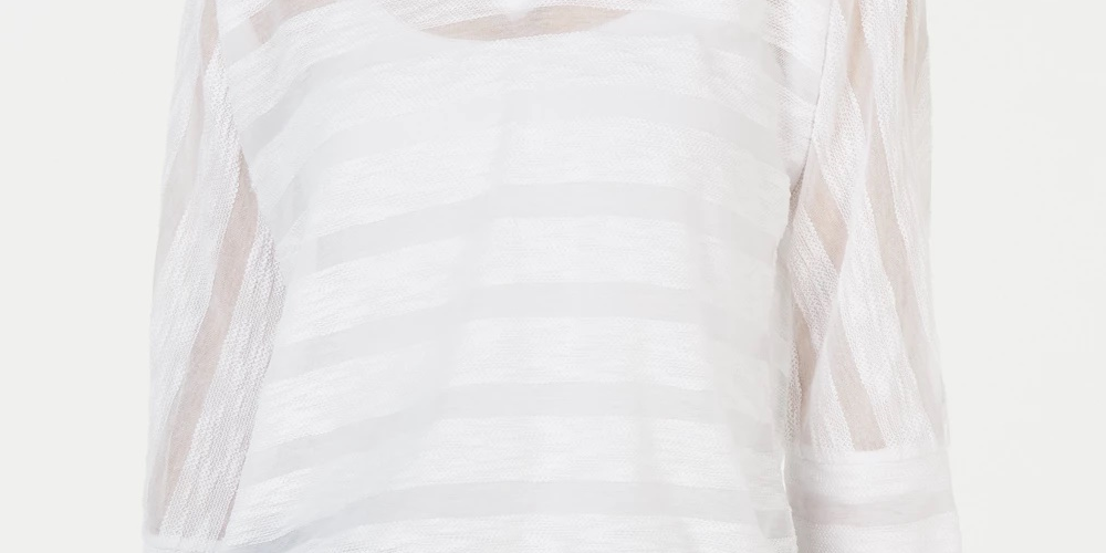 INC International Concepts Women's Illusion-Detail Hoodie White Size Medium