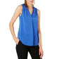Alfani Women's Satin V-Neck Tank Top Dark Blue Size Small