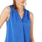 Alfani Women's Satin V-Neck Tank Top Dark Blue Size Small