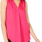 Alfani Women's Satin V-Neck Tank Top Pink Size Extra Large