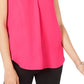 Alfani Women's Satin V-Neck Tank Top Pink Size Extra Large