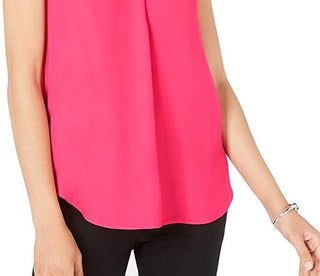 Alfani Women's Satin V-Neck Tank Top Pink Size Extra Large