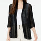Alfani Women's Open-Stitch Kimono Cardigan Black Size Medium
