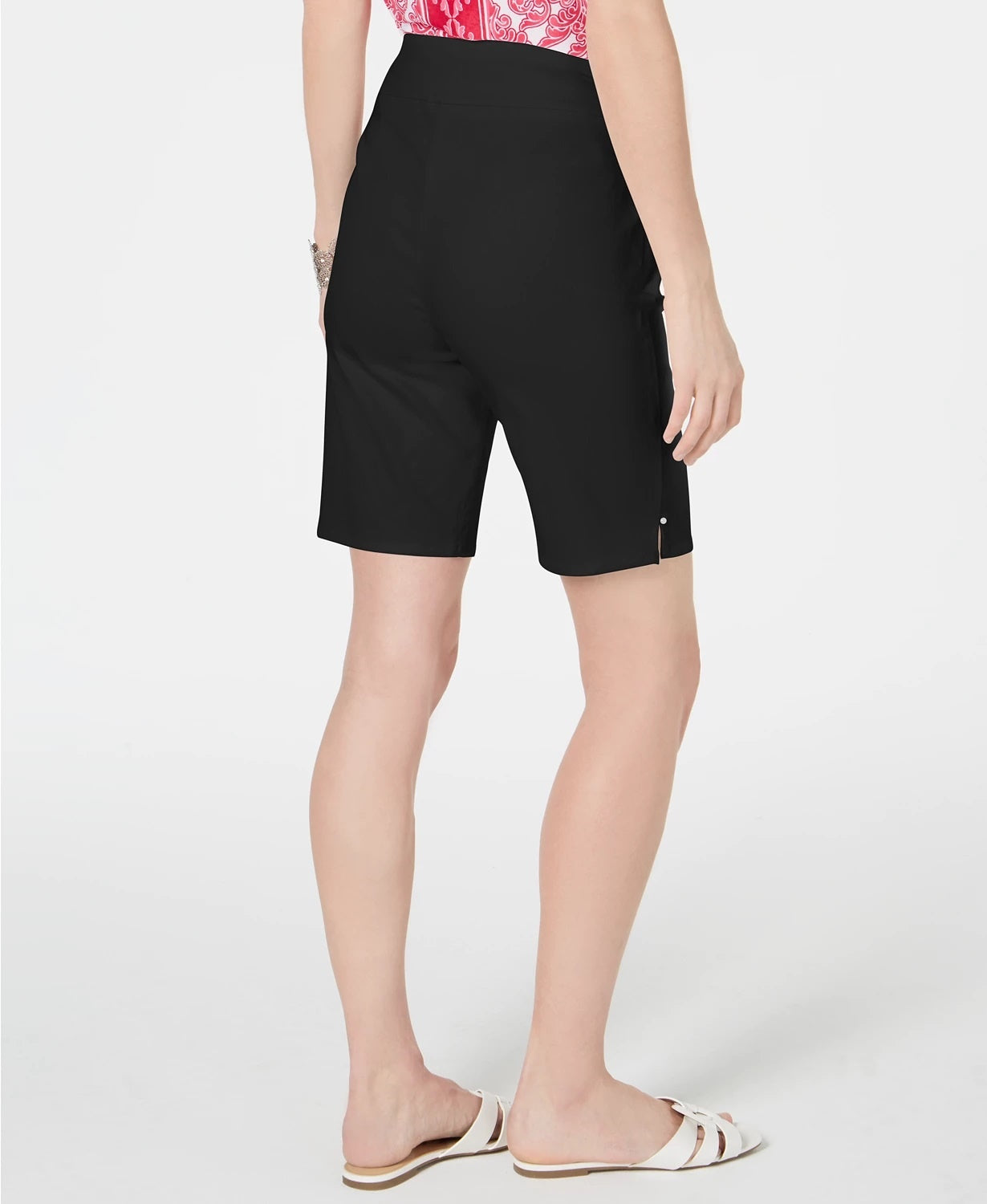 INC International Concepts Women's Pull-On Bermuda Shorts Black Size 4