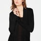 INC International Concepts Women's Ribbed-Knit Draped Cardigan Black Size Small