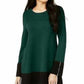 Alfani Women's Ottoman Knit Tunic Sweater Green Size Medium