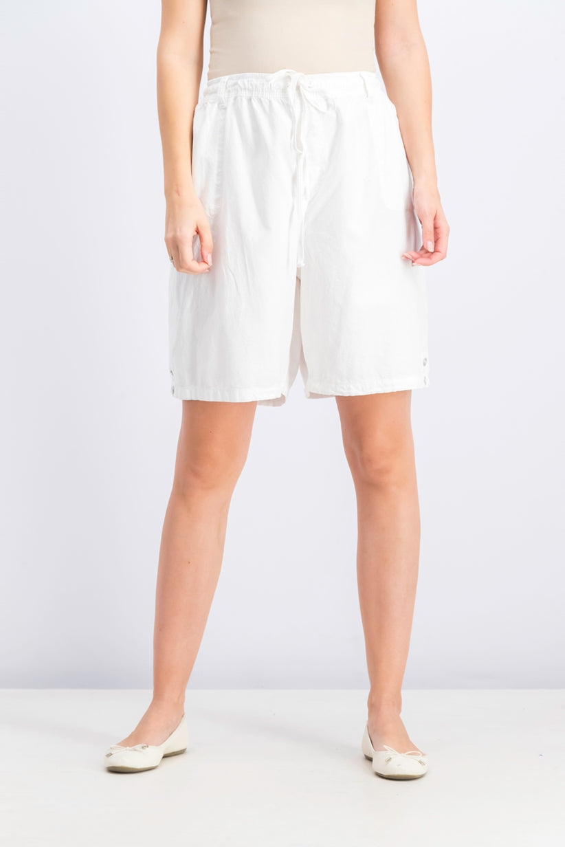 Karen Scott Women's Cotton Drawstring Shorts Natural Size X-Large