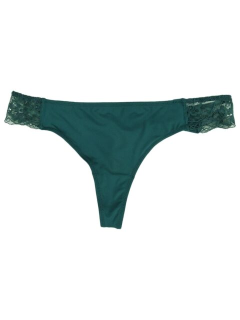 INC International Concepts Women's Lace Trim Thong Underwear Green Size XX-Large