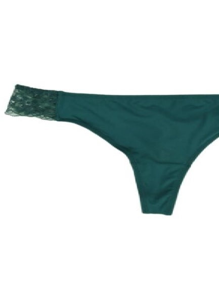 INC International Concepts Women's Lace Trim Thong Underwear Green Size XX-Large
