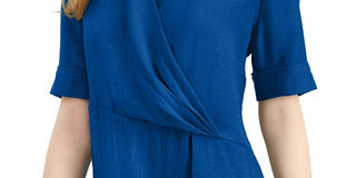 Alfani Women's Collared Surplice Blouse Green Size Medium