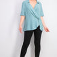 Alfani Women's Collared Surplice Blouse Green Size X-Large
