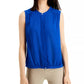 Alfani Women's Band Collar Blouse Blue Size X-Large