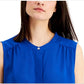 Alfani Women's Band Collar Blouse Blue Size X-Large