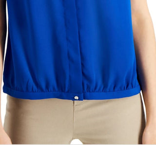Alfani Women's Band Collar Blouse Blue Size X-Large