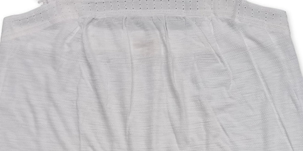 Style & Co Women's Embroidered Flutter-Strap Tank Top White Size Medium
